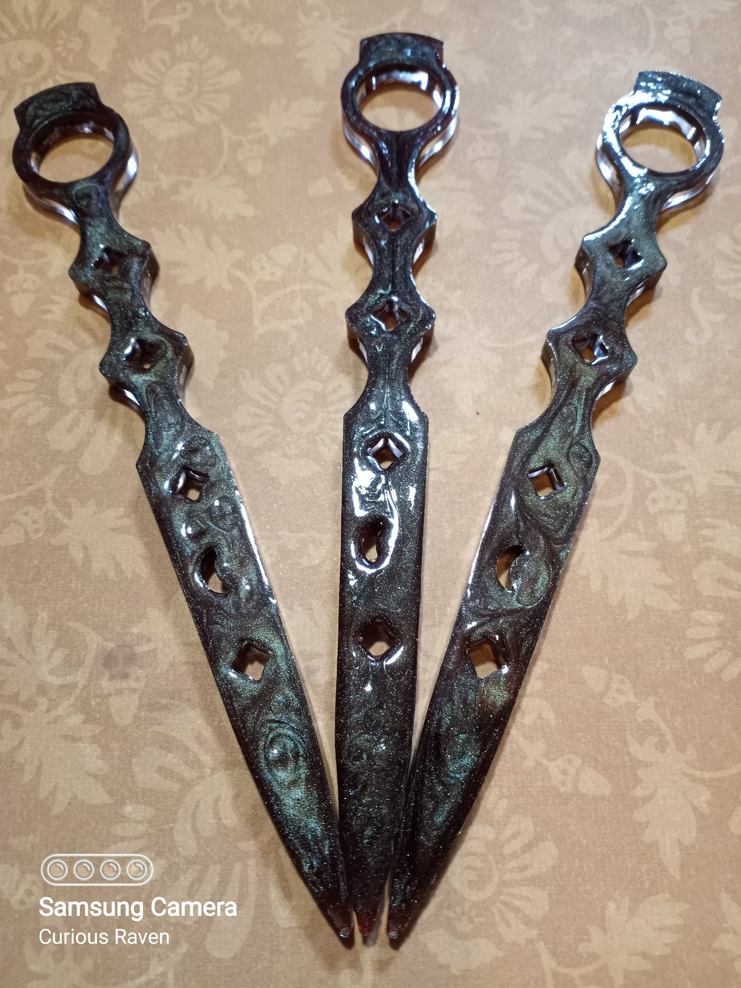 Three Piece Decorative Wood Resin Wands