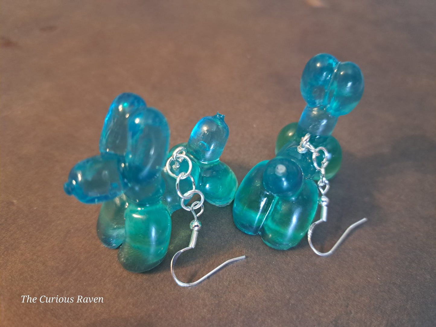 Sky Blue Resin Balloon Dog Earrings