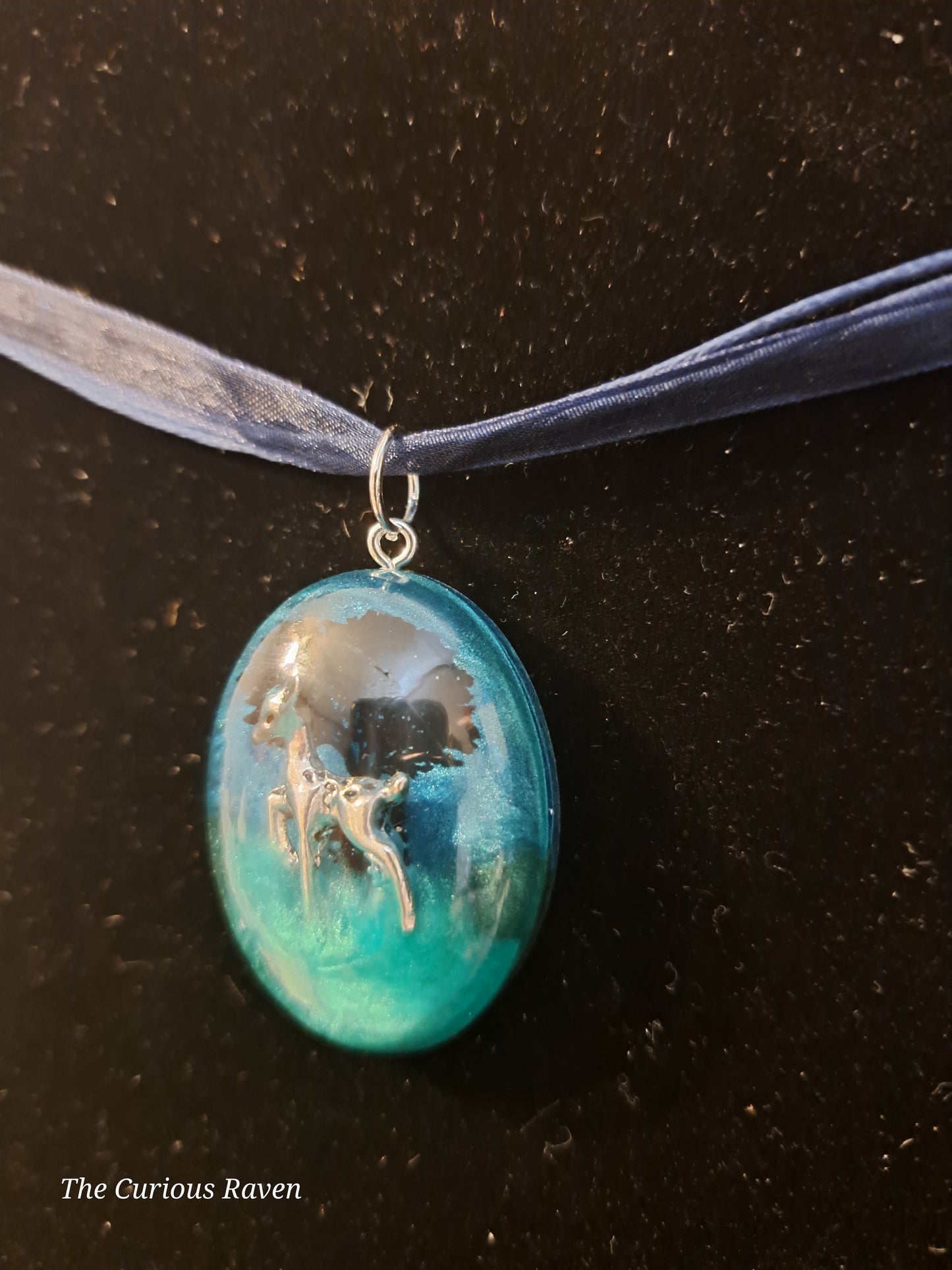 Fawn in the Night Resin Pendant Necklace