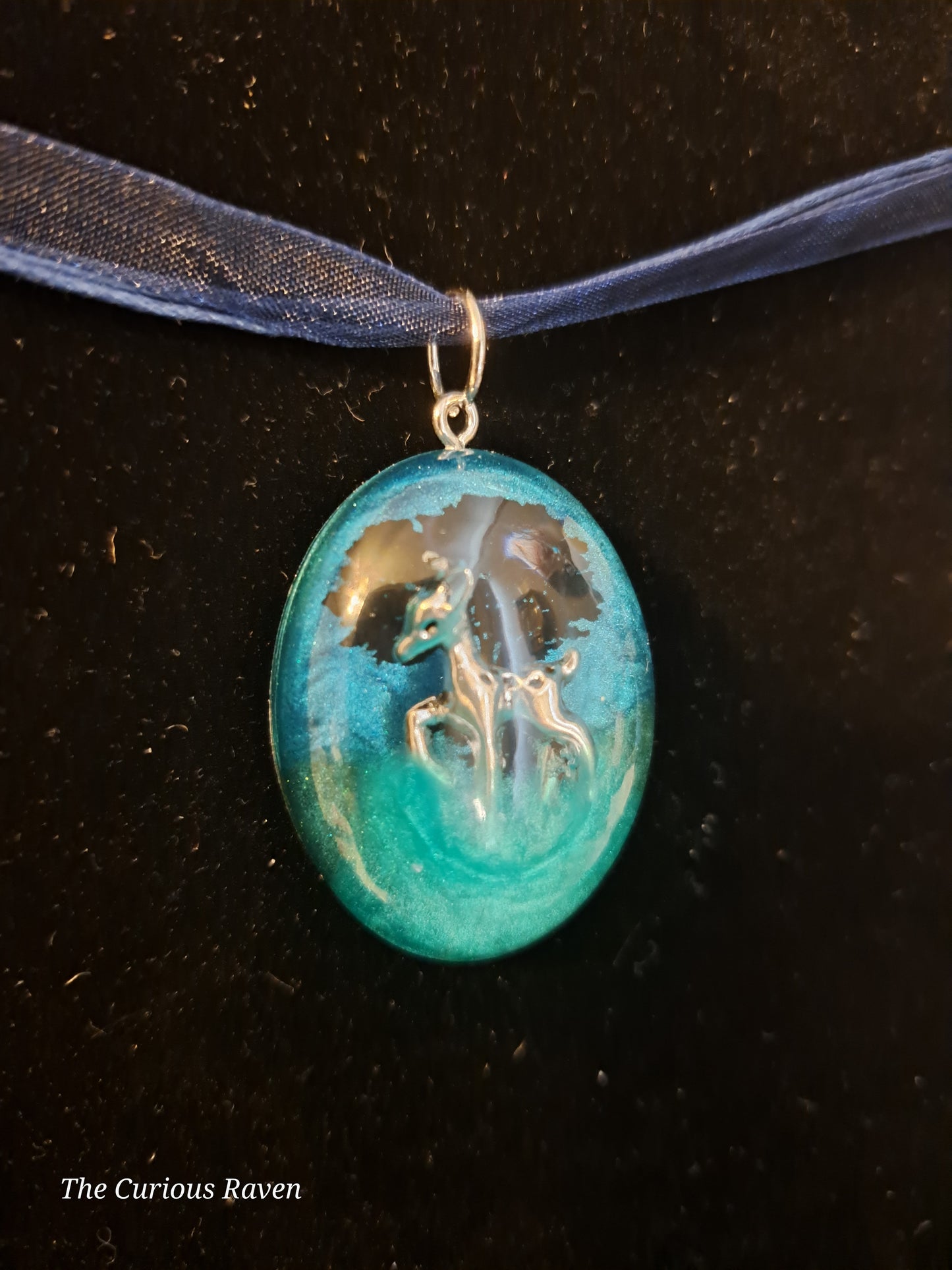 Fawn in the Night Resin Pendant Necklace