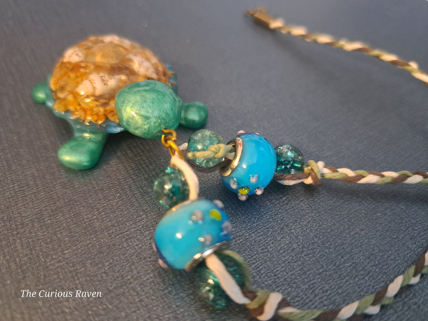 Sea Turtle Resin Pendant Necklace