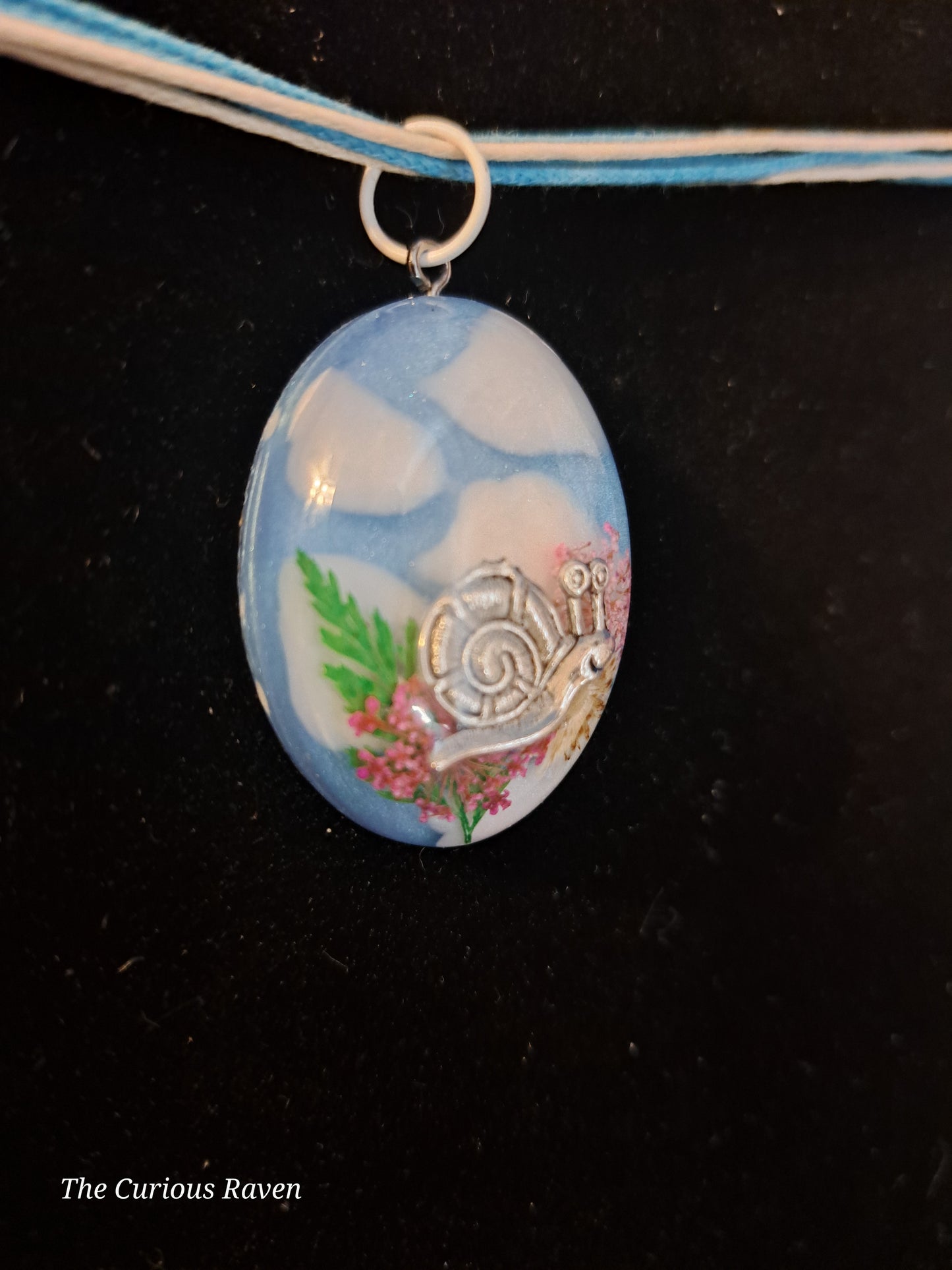 Garden Snail Resin Pendant Necklace