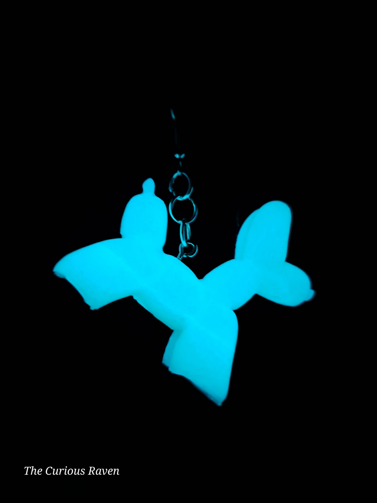 Seafoam Glow in the Dark Resin Balloon Dog Earrings