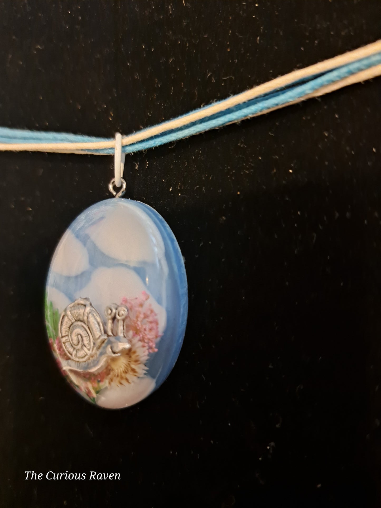 Garden Snail Resin Pendant Necklace