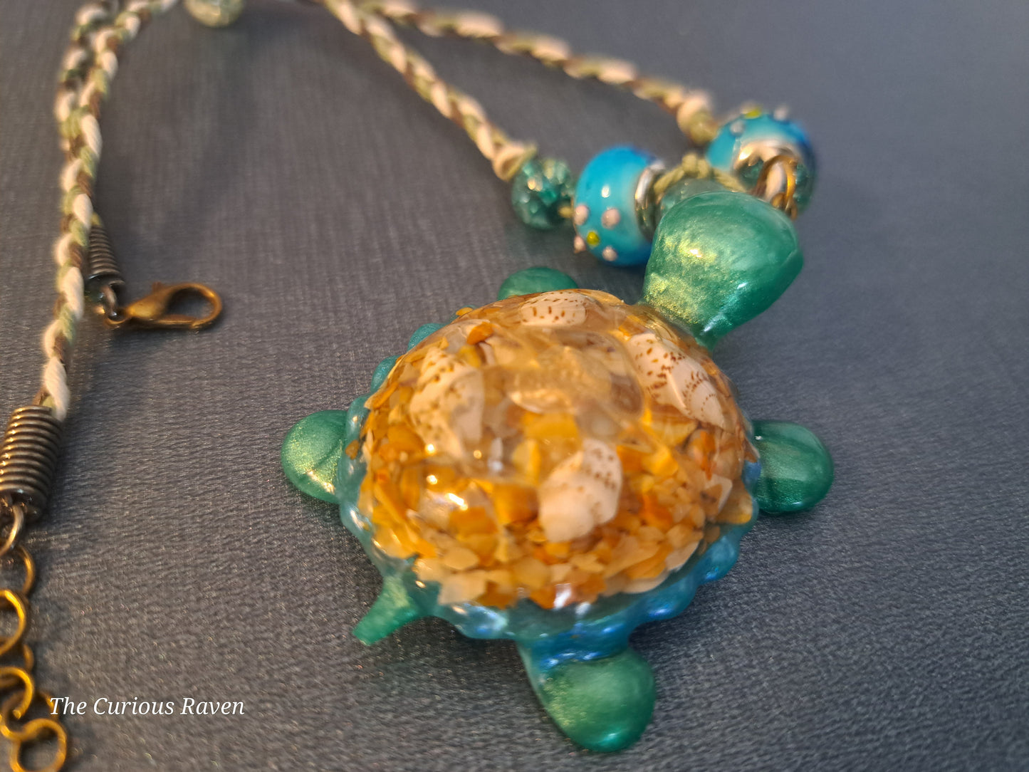 Sea Turtle Resin Pendant Necklace