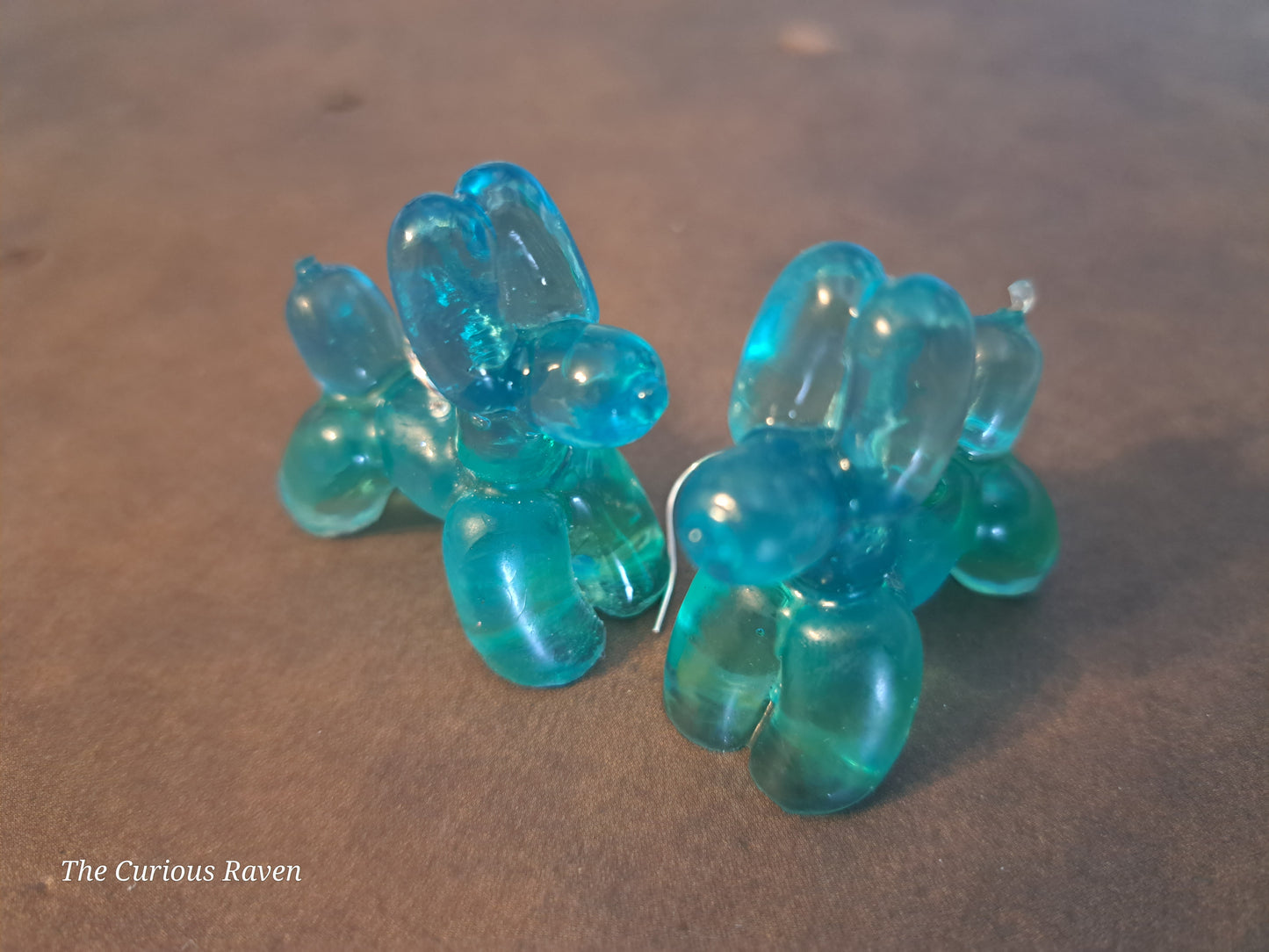 Sky Blue Resin Balloon Dog Earrings