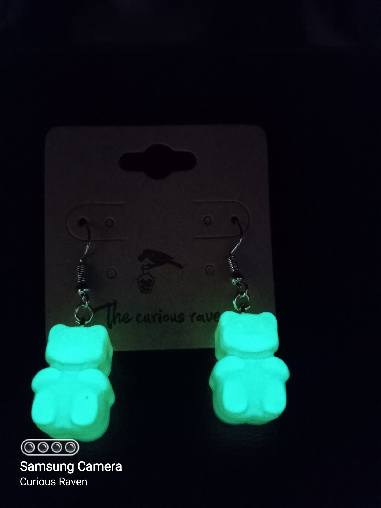 Gummy Bear Earrings Yellow Glow in the Dark