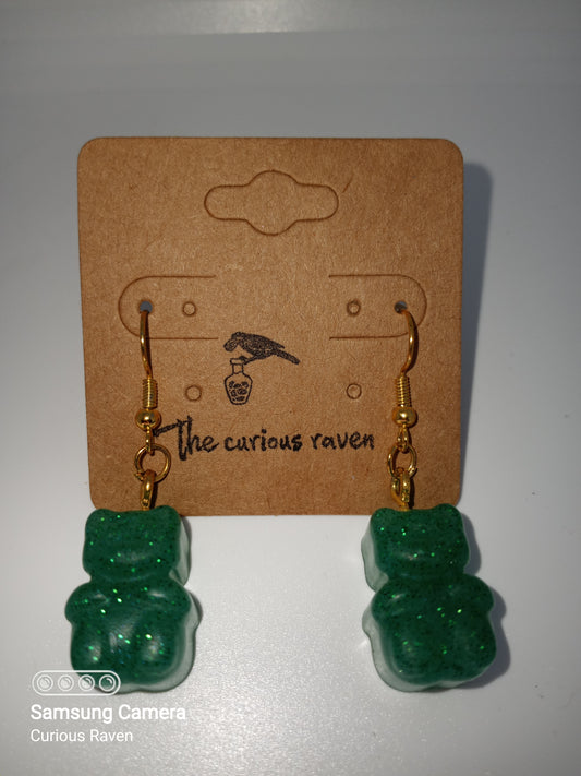 Gummy Bear Earrings Forest Green