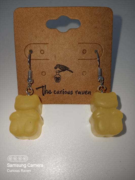 Gummy Bear Earrings Yellow Glow in the Dark