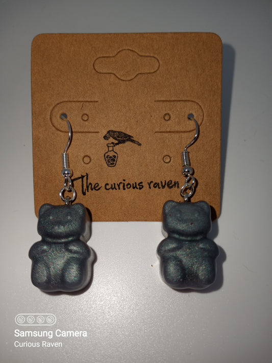 Gummy Bear Earrings Gun Metal