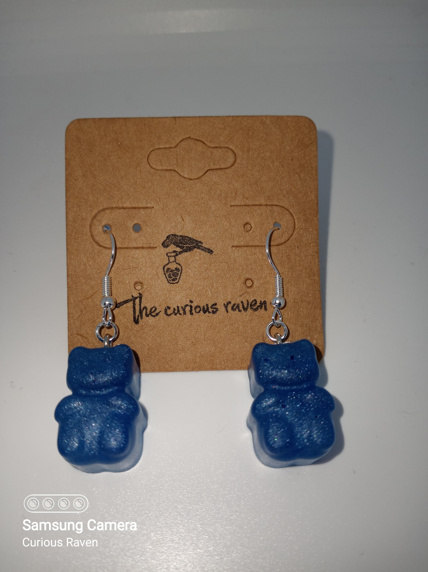 Gummy Bear Earrings Electric Blue