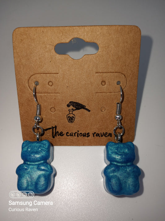 Gummy Bear Earrings Pearl Blue