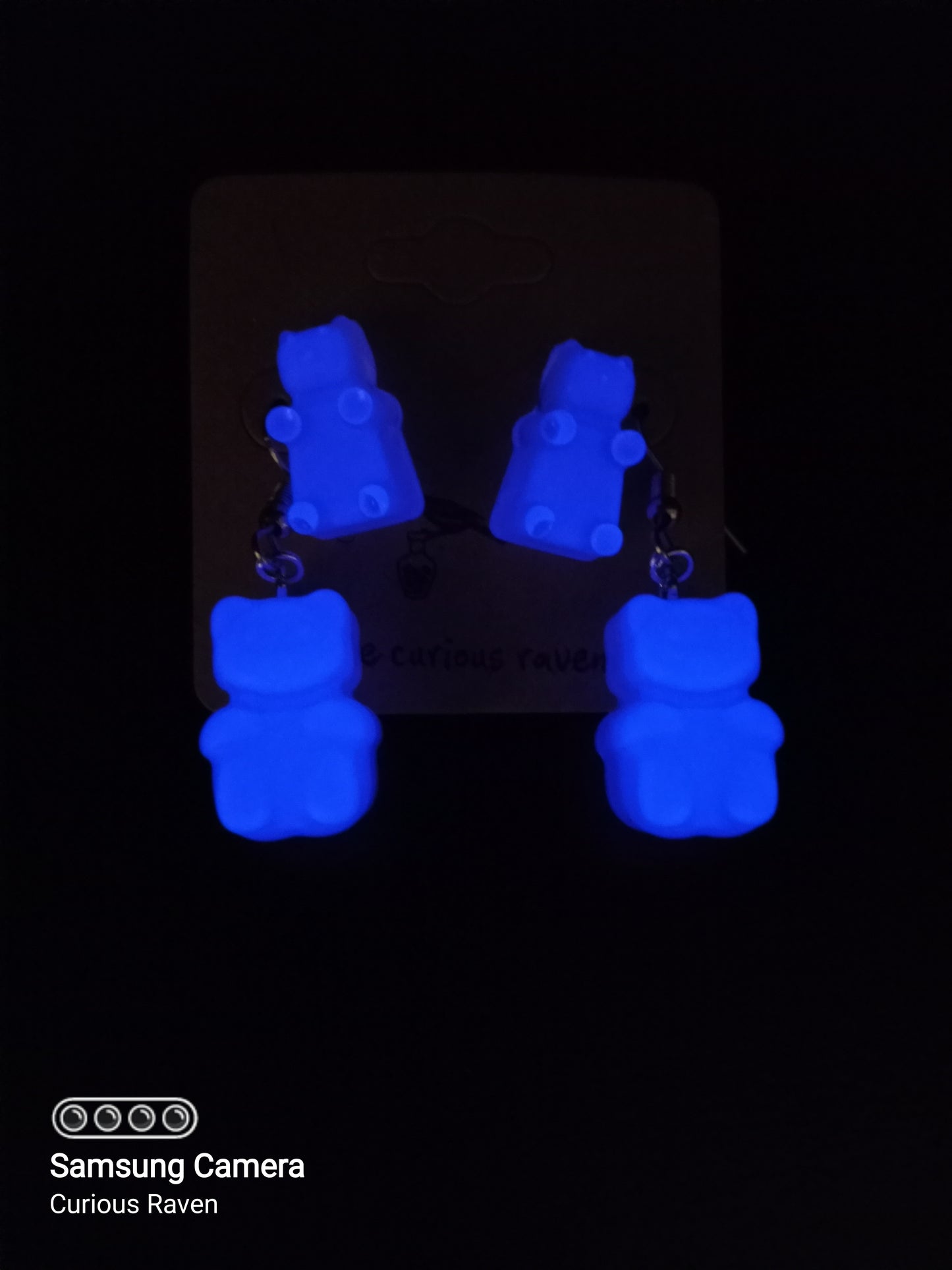 Gummy Bear Earring Duos Lavender Glow in the Dark