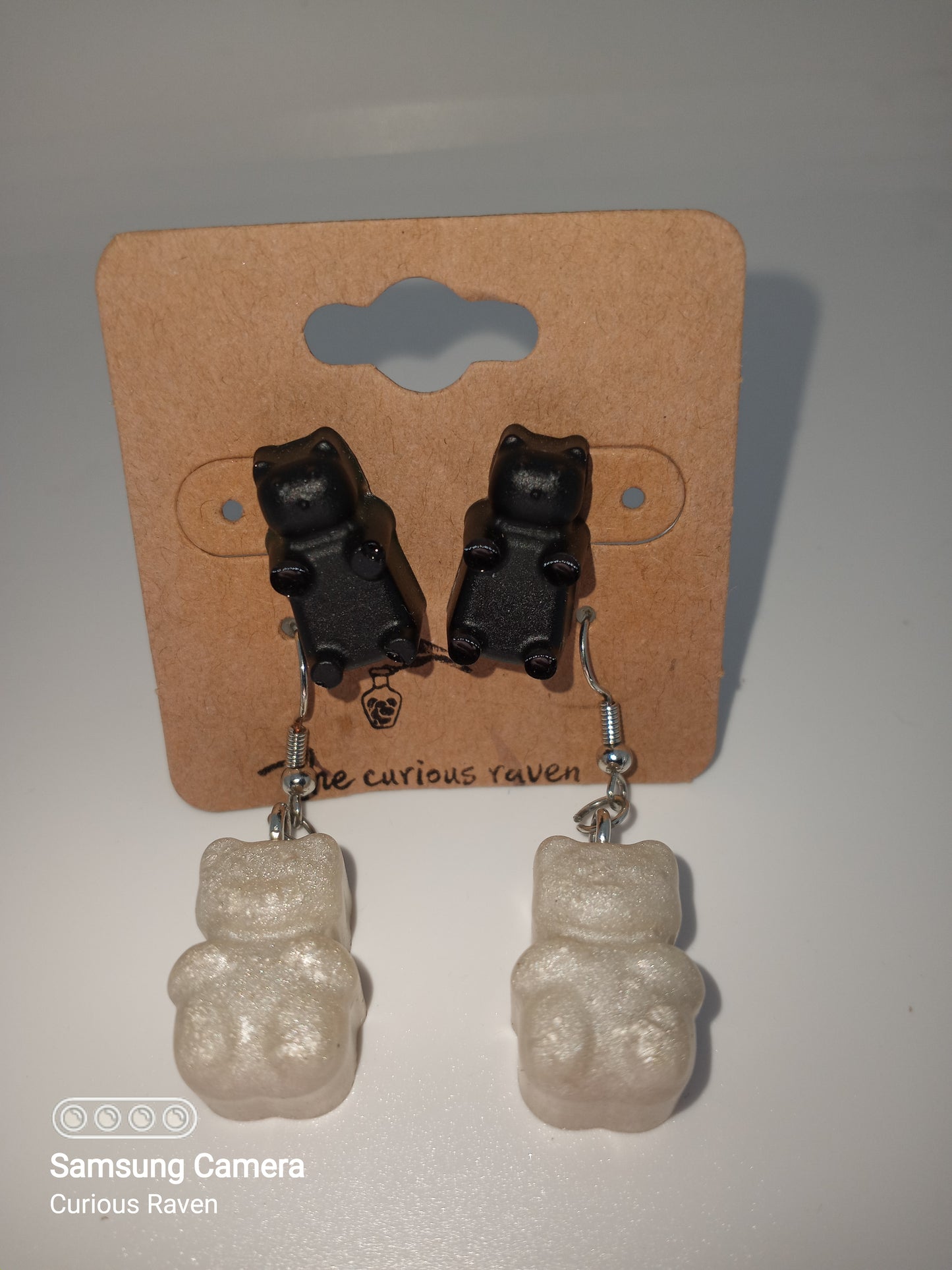 Gummy Bear Earring Duos White & Black