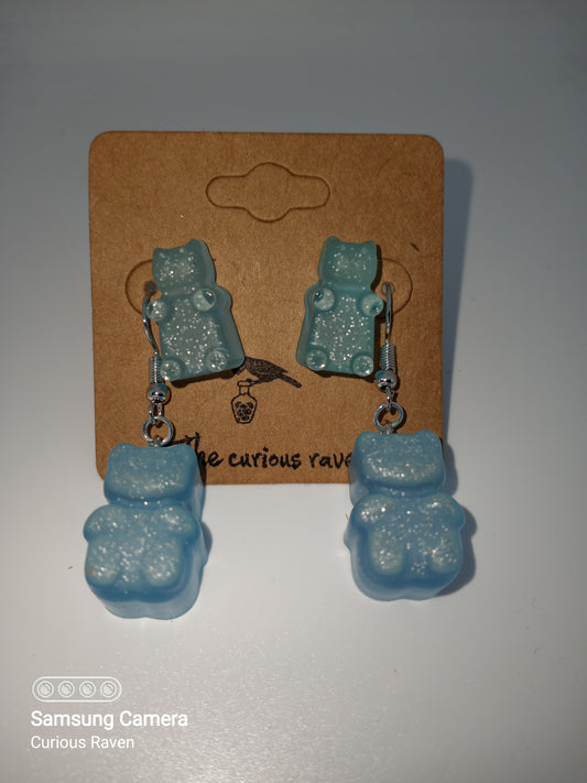 Gummy Bear Earring Duos Blue Glow in the Dark