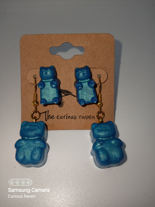 Gummy Bear Earring Duos Electric Blue