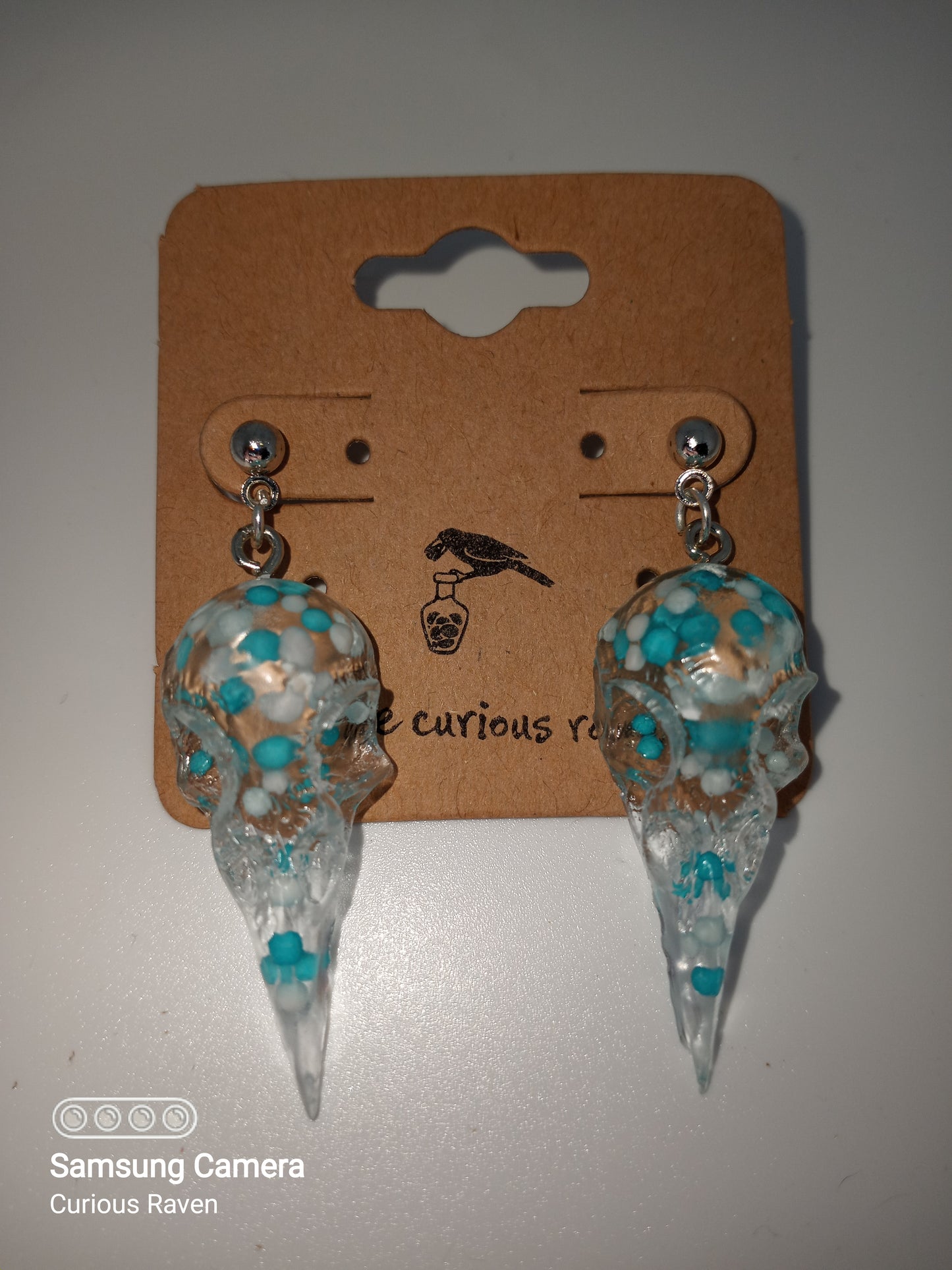 Half Candy Raven Skull Earrings