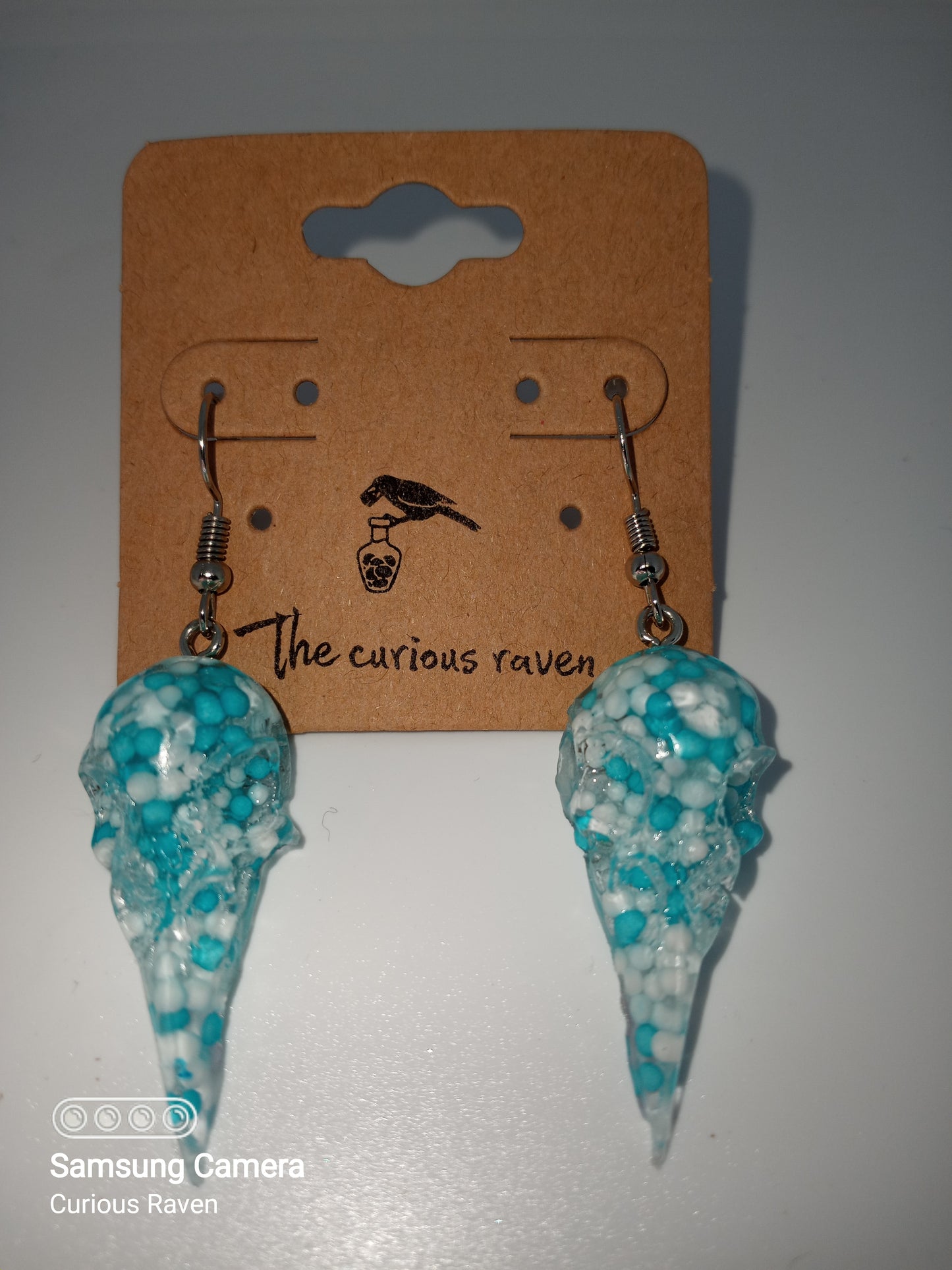 Full Candy Raven Skull Earrings