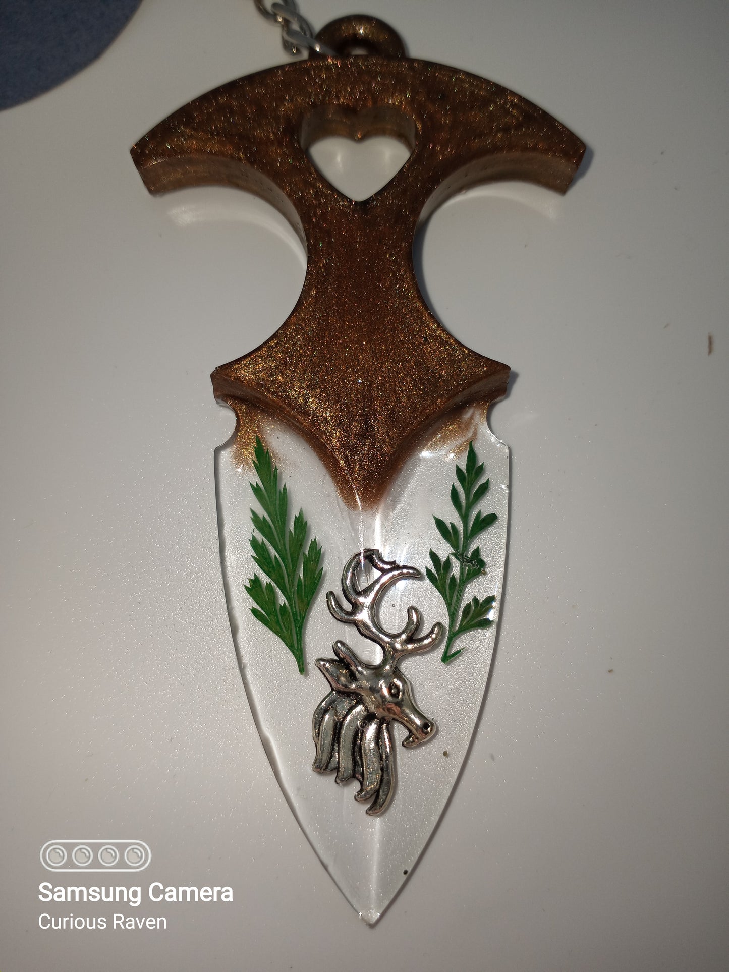 Bronze with Buck Decorative Resin Prop Dagger Keychain