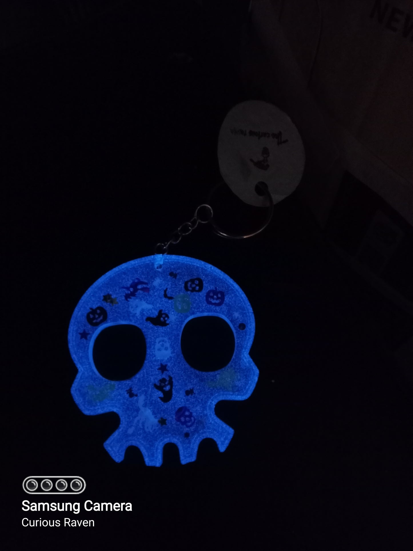 Glow in the Dark Resin Skull Keychain