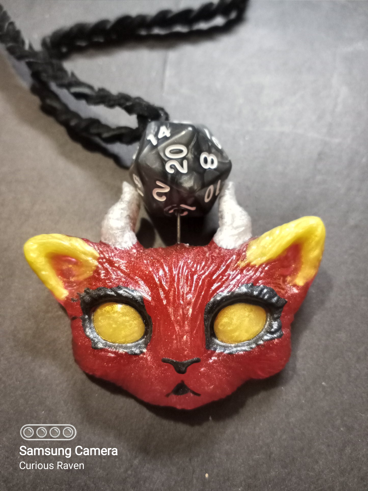 Hellfire devil kitty necklace