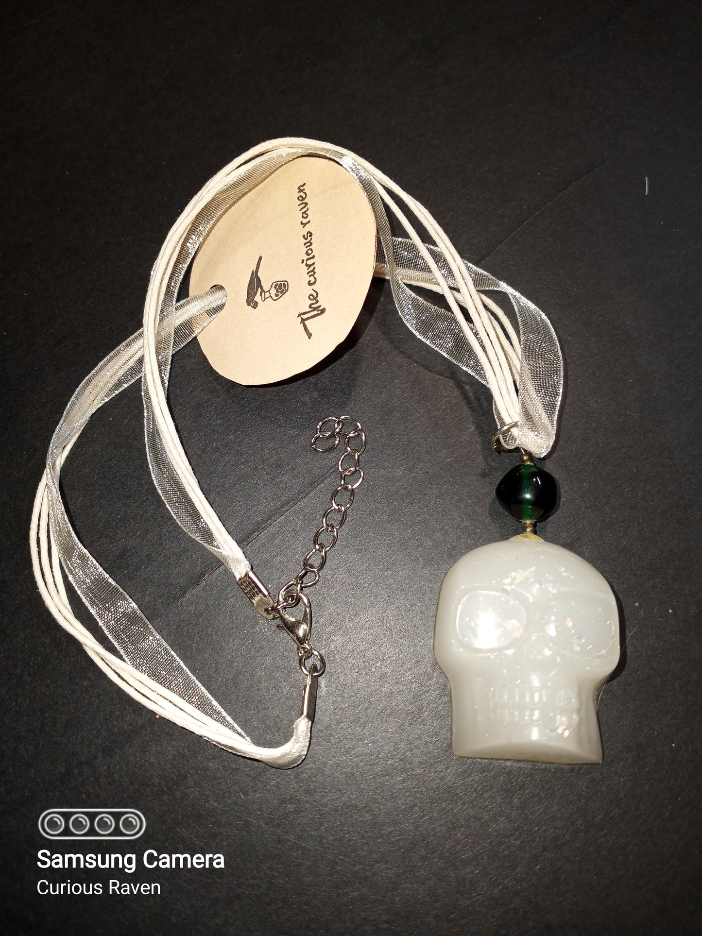 Frost White Skull Charm Necklace