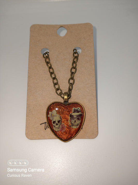 Till death resin heart necklace