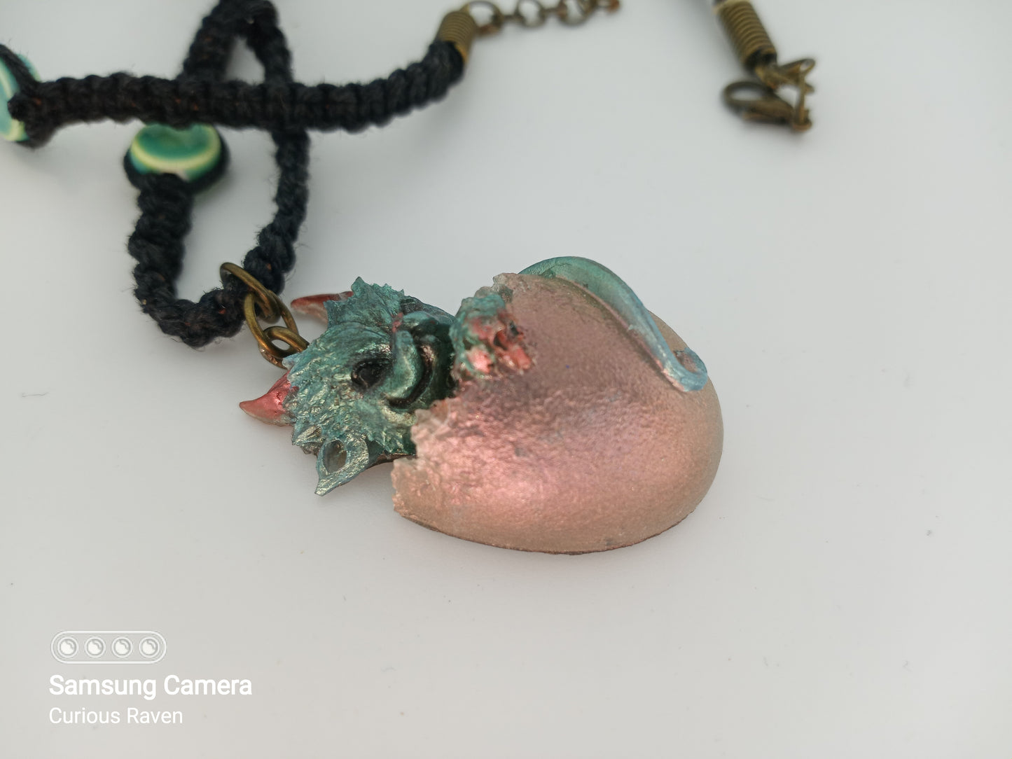 Small resin baby dragon necklace