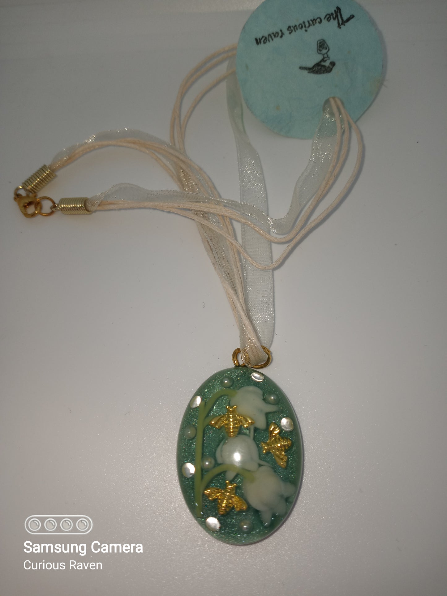 Lily of the Valley Resin Pendent Necklace