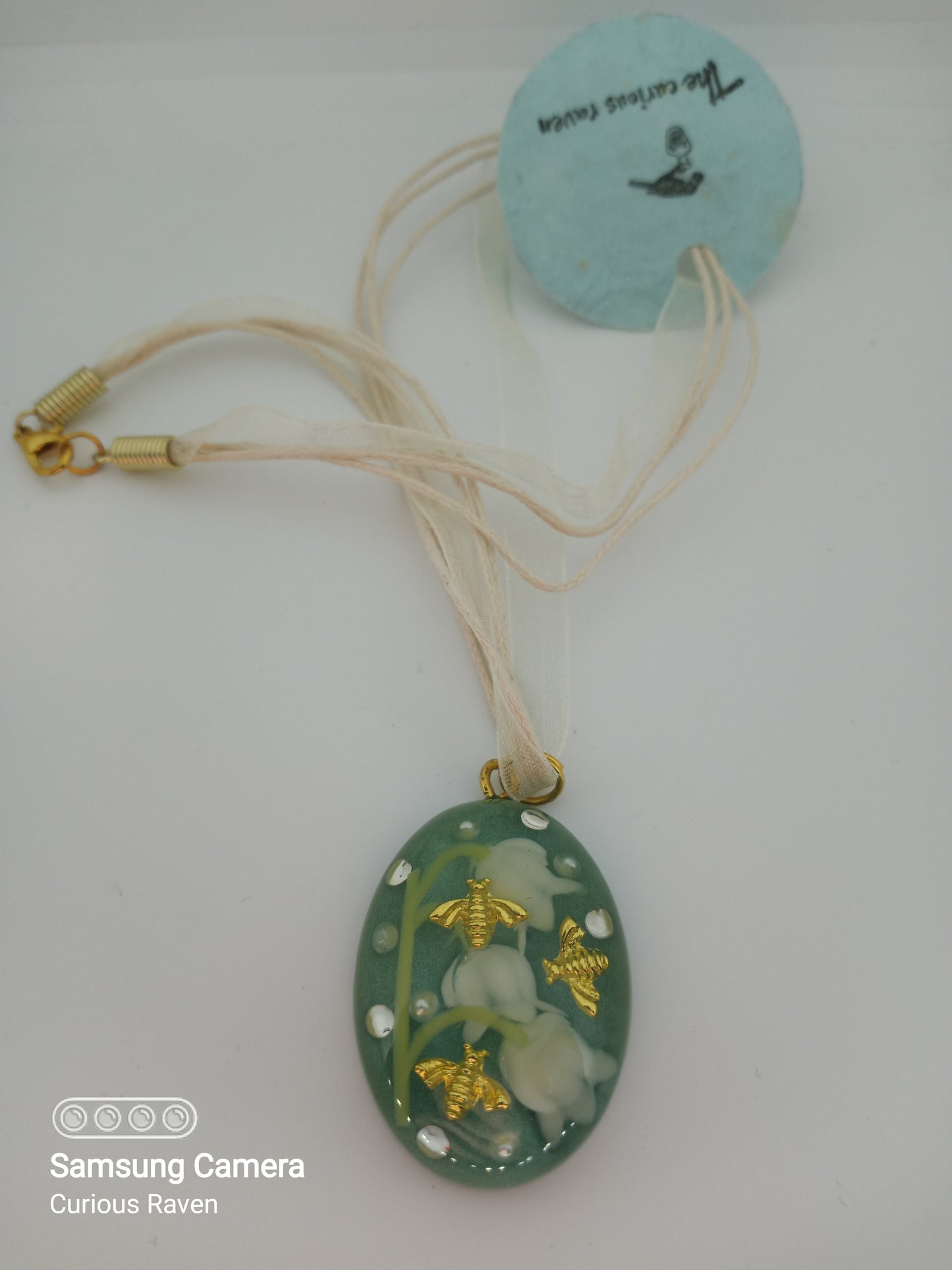 Lily of the Valley Resin Pendent Necklace