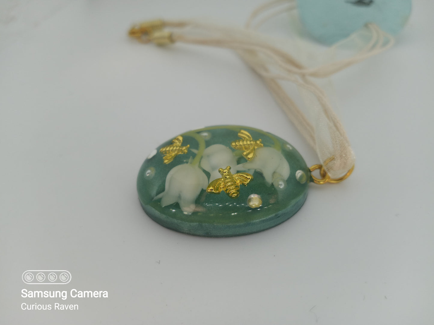 Lily of the Valley Resin Pendent Necklace