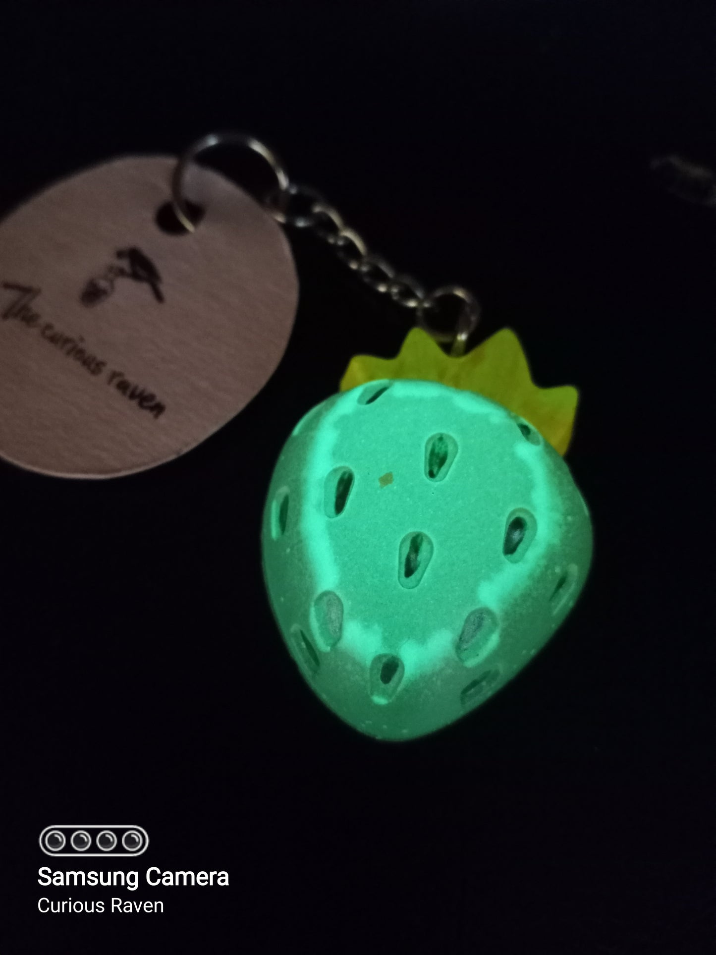 Resin strawberry keychain