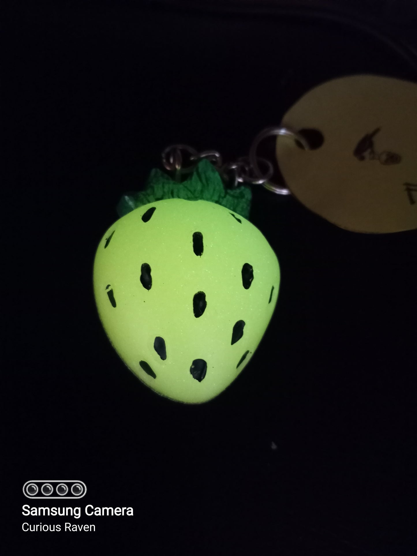 Resin strawberry keychain