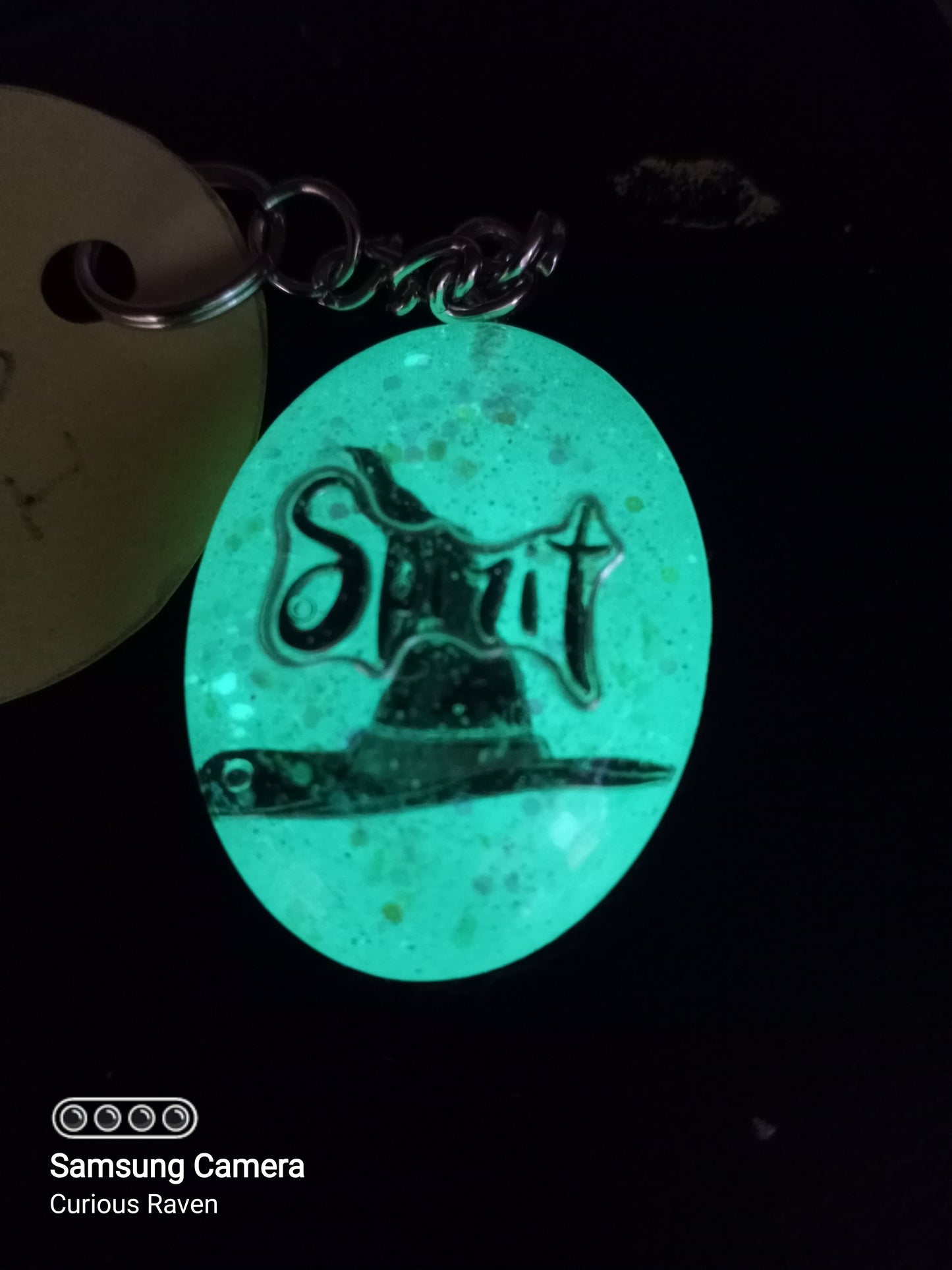 Witchy spirt glow in dark resin key chain