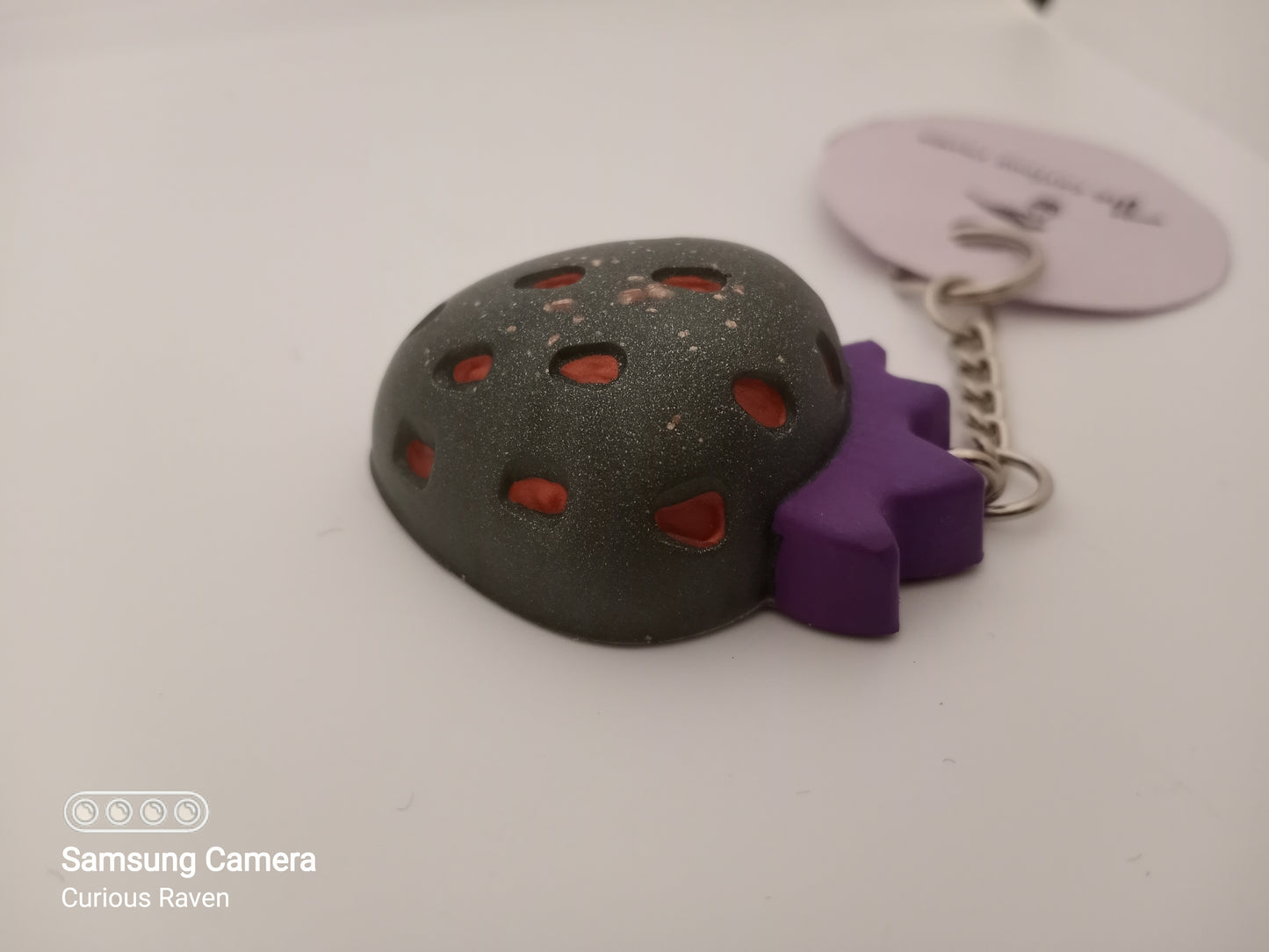 Resin strawberry keychain