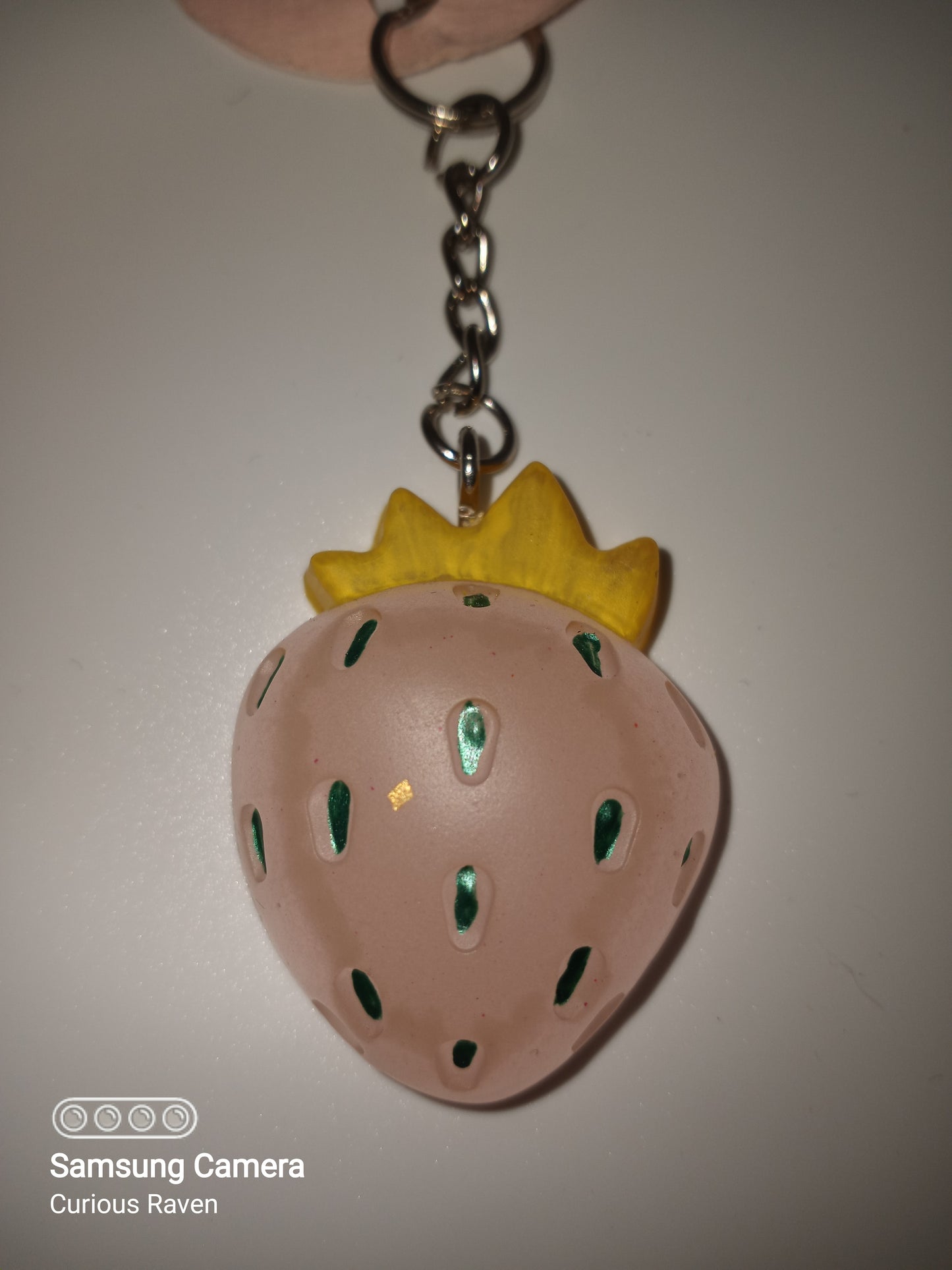 Resin strawberry keychain