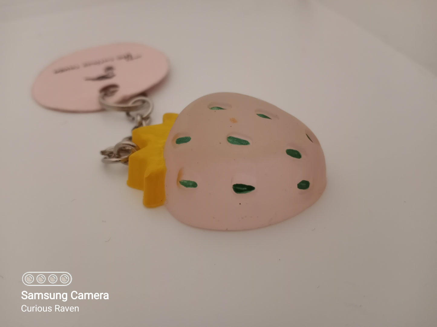 Resin strawberry keychain