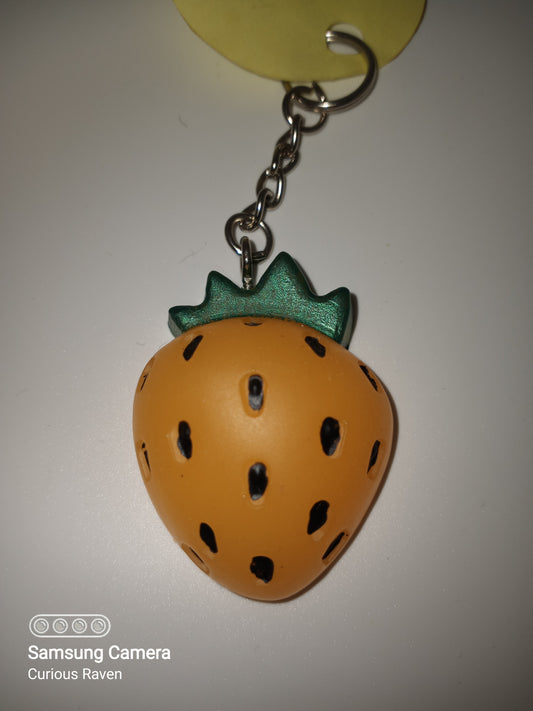 Resin strawberry keychain