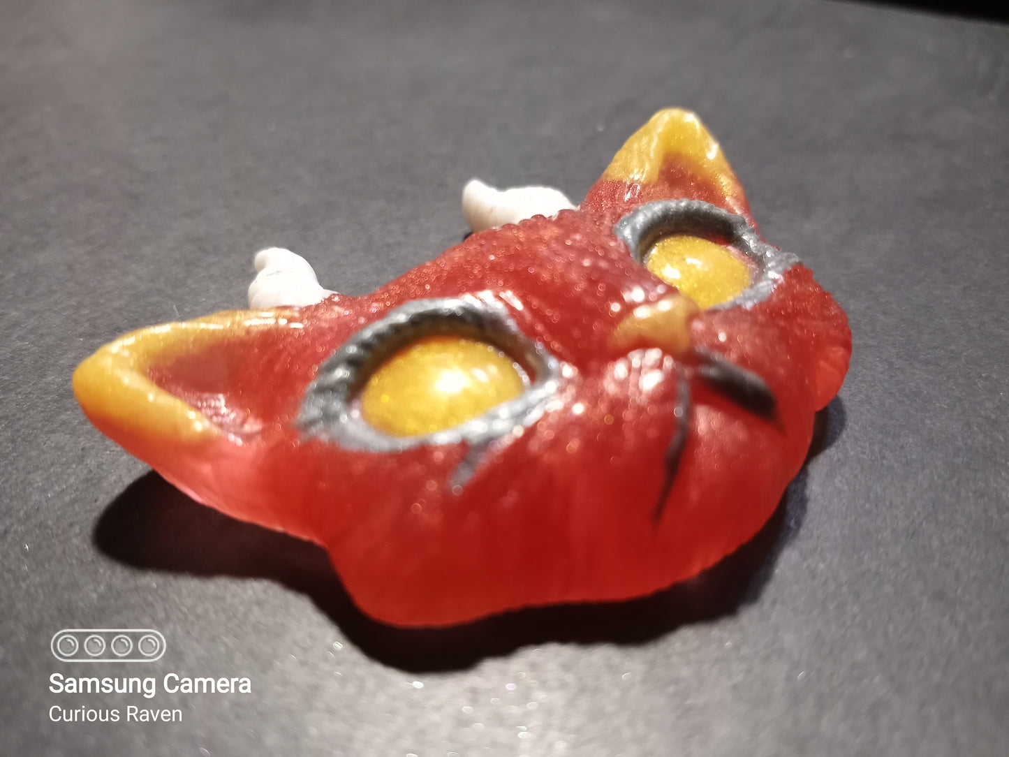 Hellfire devil kitty glow in the dark resin magnet