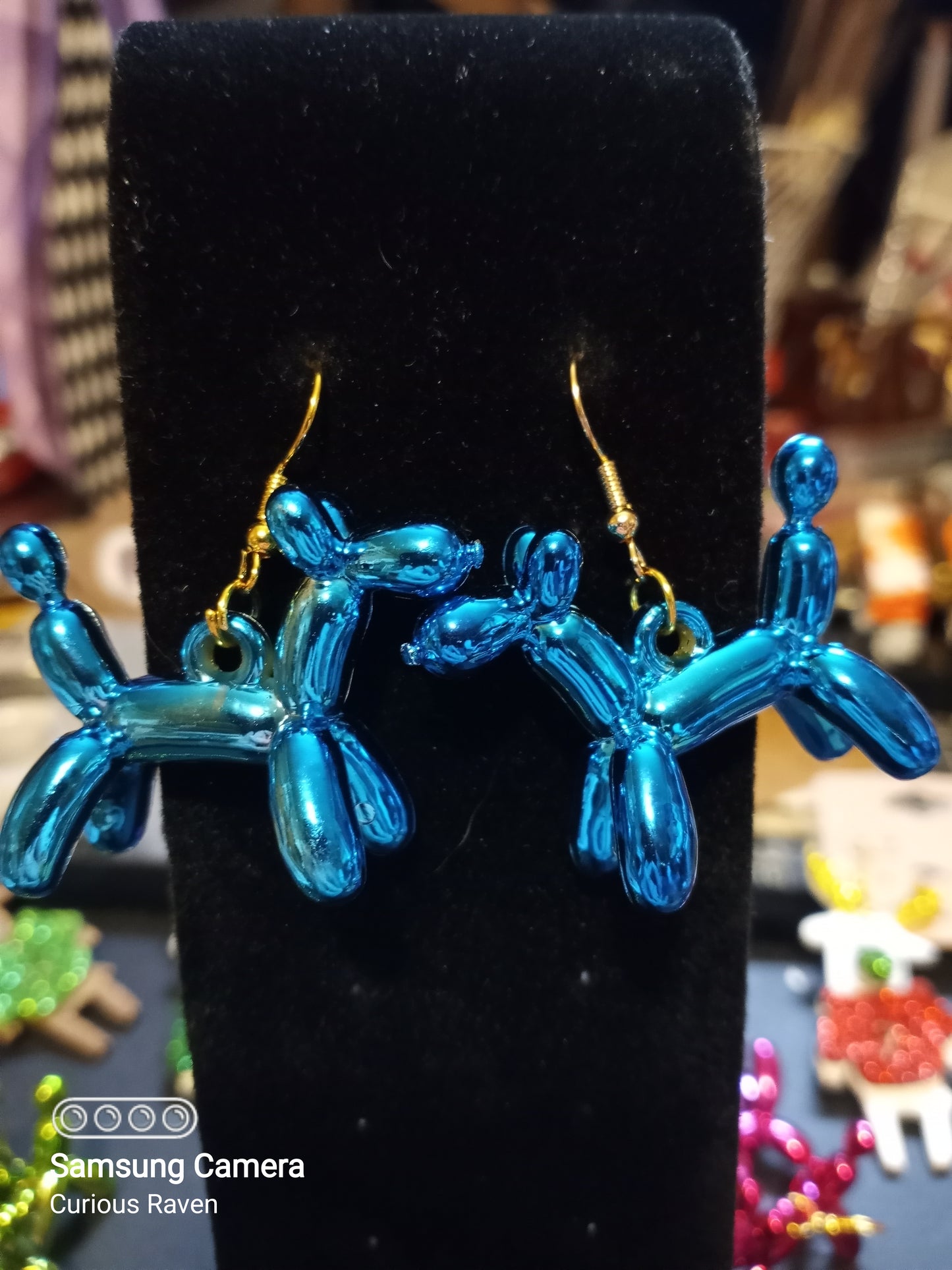 Balloon Dog Earrings Blue