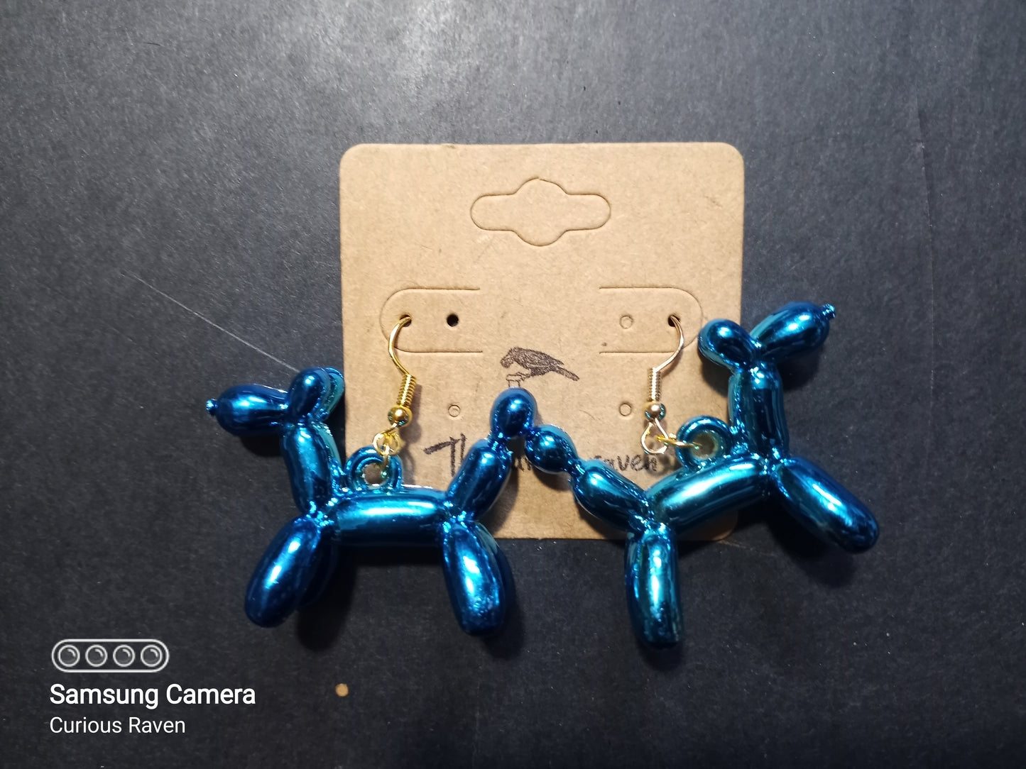 Balloon Dog Earrings Blue