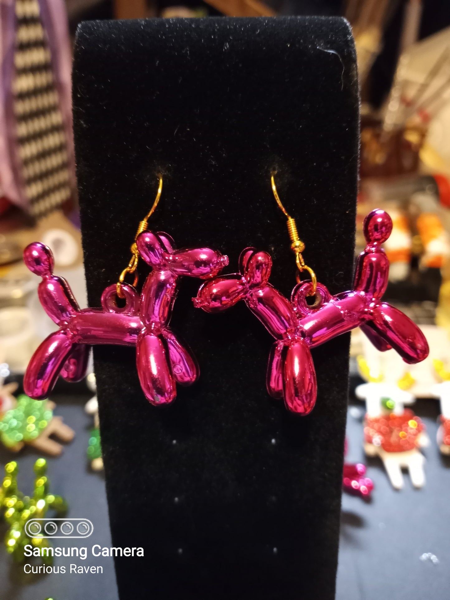 Balloon Dog Earrings Pink