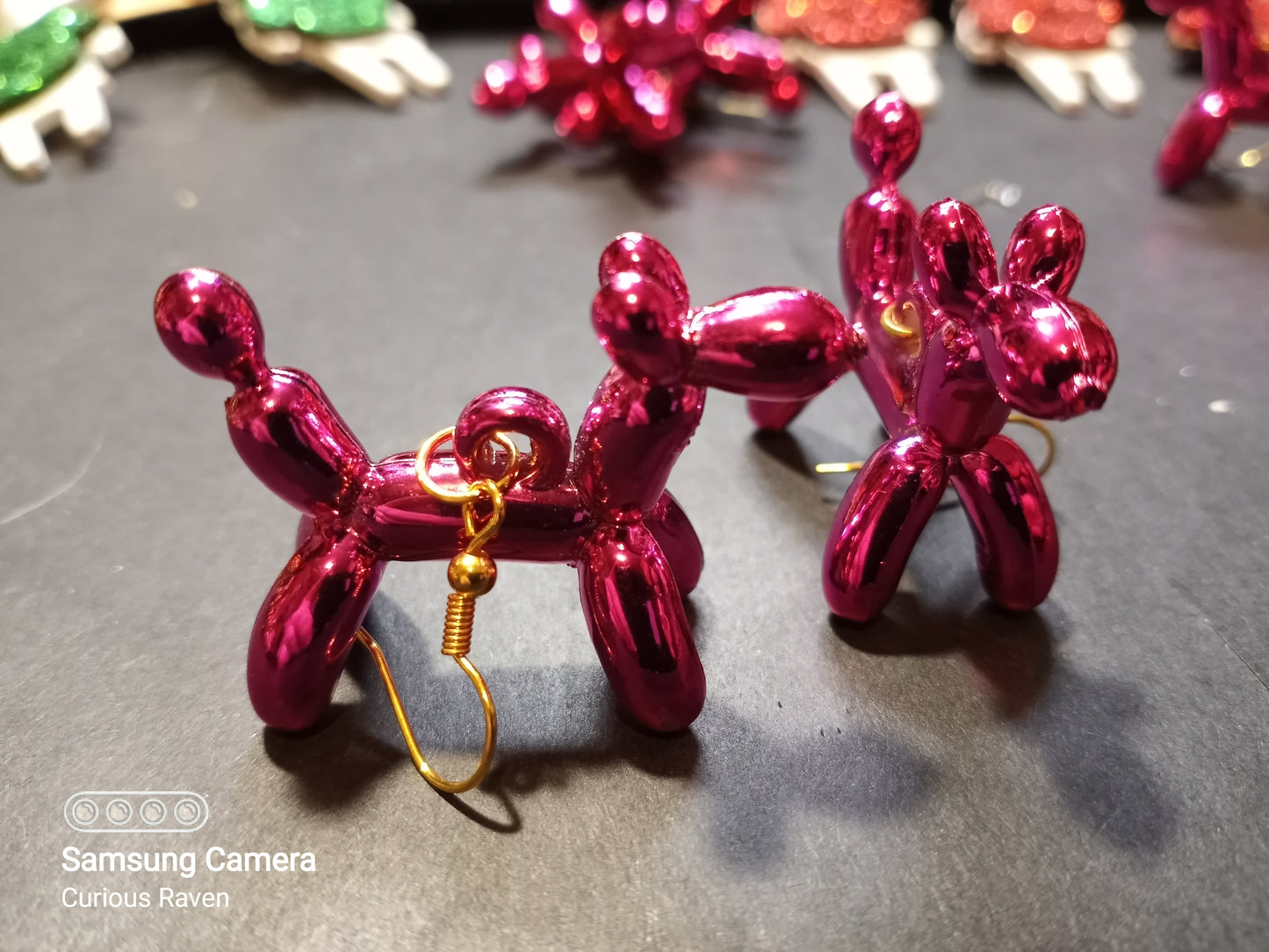 Balloon Dog Earrings Pink