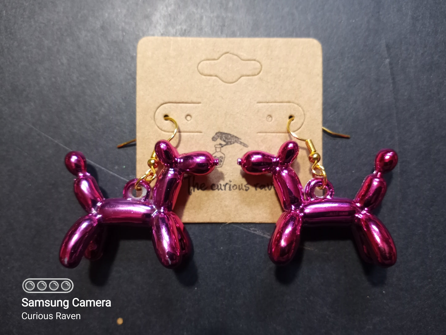 Balloon Dog Earrings Pink