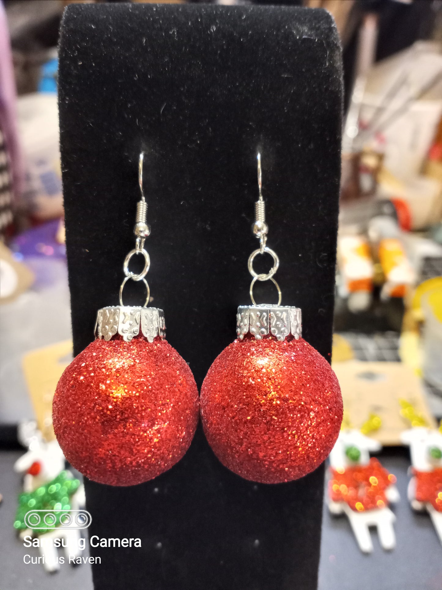 Miniature Red Ornament Earrings