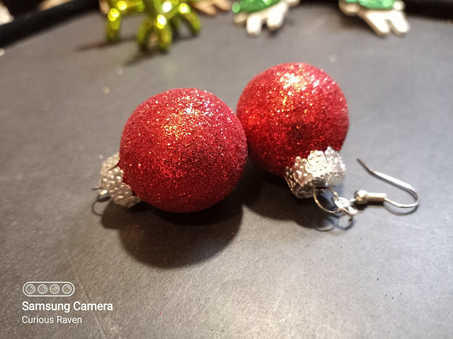 Miniature Red Ornament Earrings