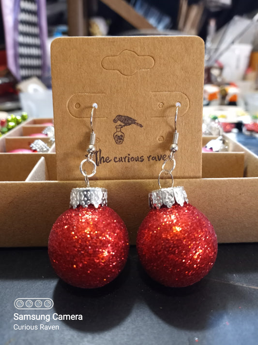 Miniature Red Ornament Earrings