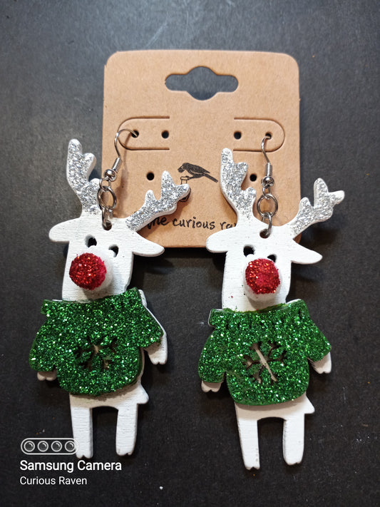 Red Nose Reindeer Earrings