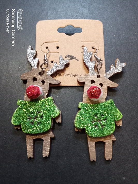 Red Nose Reindeer Earrings