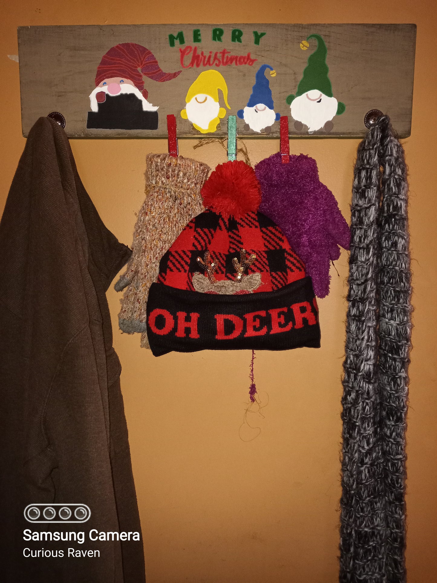 Merry Christmas Gnome Coat/Glove Rack